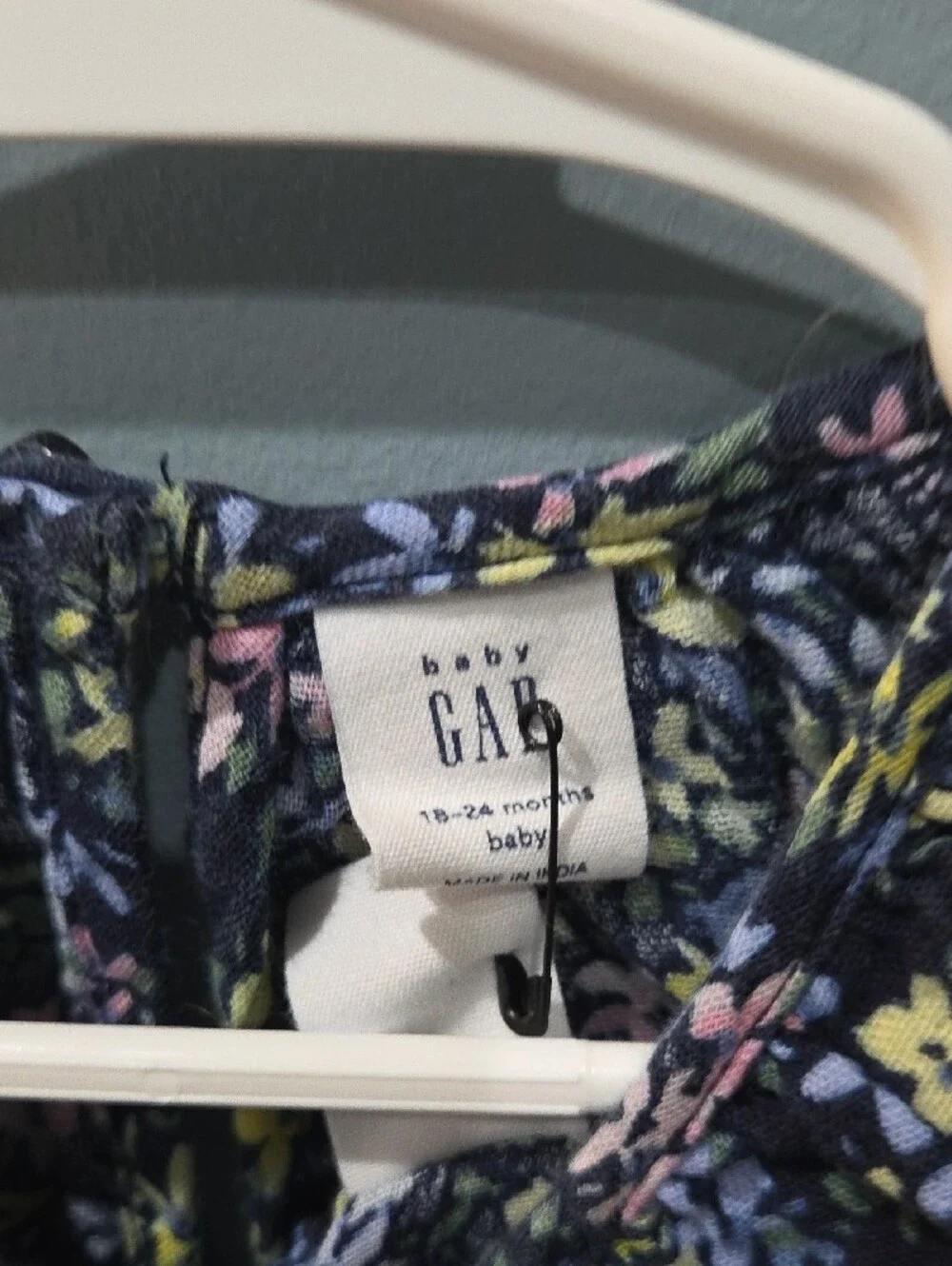 GAP Navy Floral Long-Sleeve Peplum Tunic with Pastel Flowers